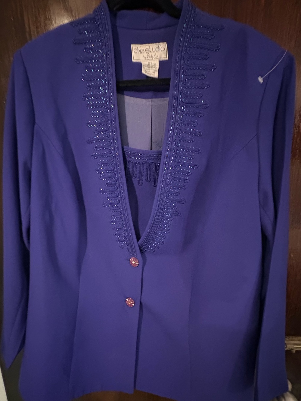 Vintage Che Studio Women’s Beaded Purple Blazer. Size 20W.